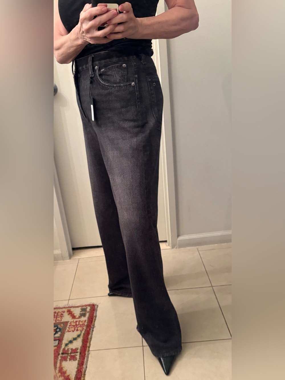 rag & bone Black Wide-Leg Denim